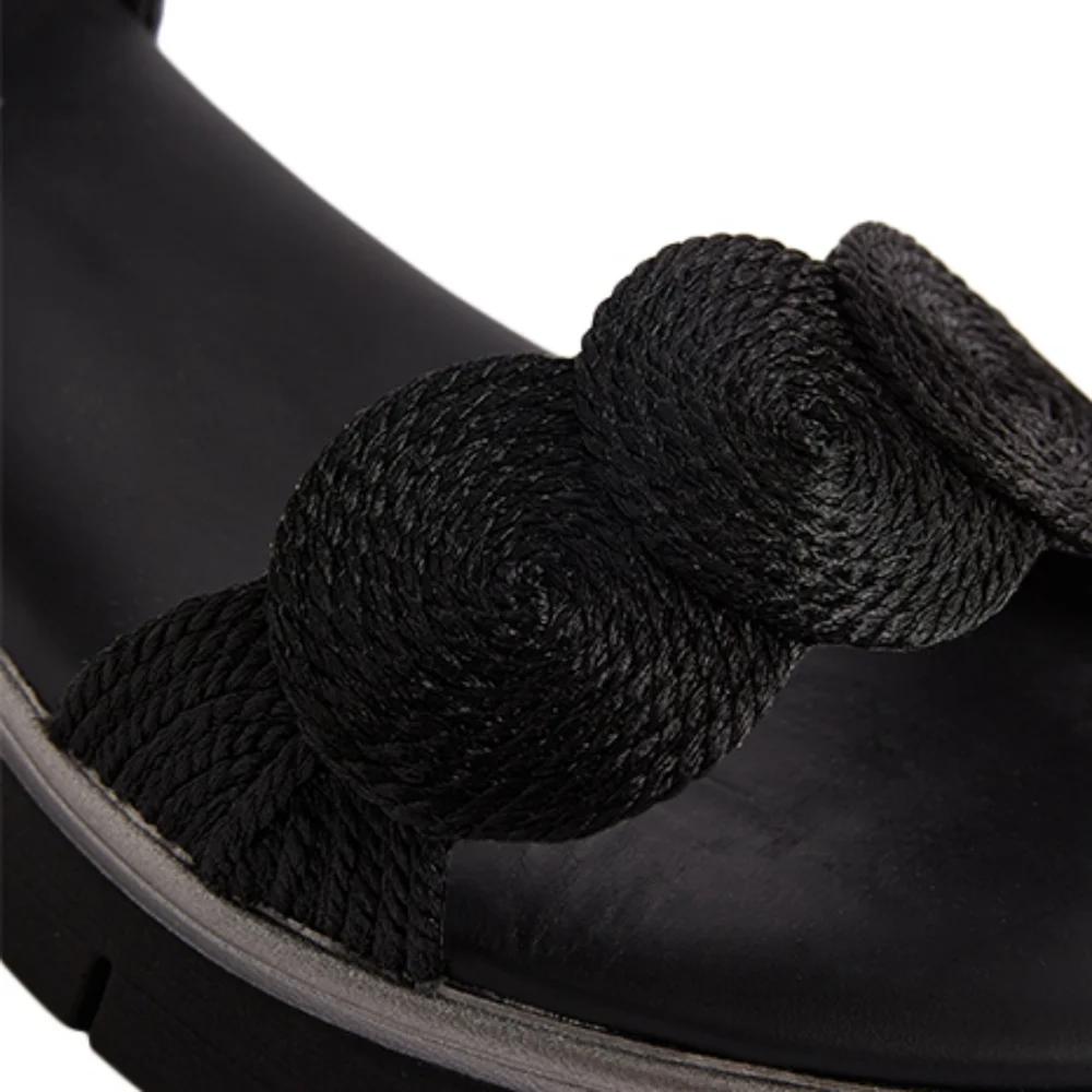 NIB The Flexx Sandal Mindy Black Open Toe Comfort Shoe Platform‎ size 9.5